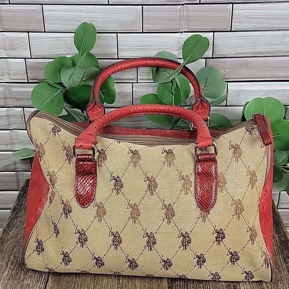 U.S. Polo Assn. Red and Tan Women's Bag - Picture 3 of 12